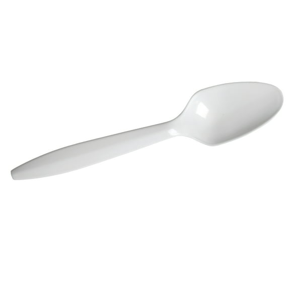 Dixie Plastic Cutlery, Mediumweight Teaspoons, White, 1,000/Carton -DXEPTM21