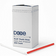 thumbnail image 1 of Dixie Plastic Straws Wrapped Red Giant, 1200 Count, 10.25 Inch, 1 of 6