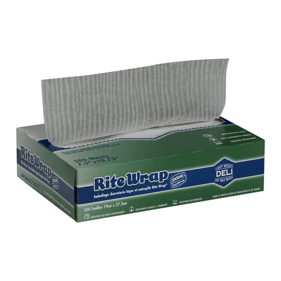 Dixie Rite-Wrap Dry Wax Deli Paper, RW86W, 6,000 Sheets per Case