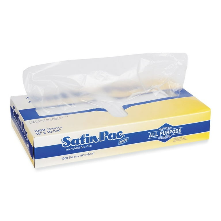 Satin-Pac High Density Polyethylene Deli Film Sheets, 10 x 10.75, Clear, 1,000/Pack, 10 Packs/Carton Satin-Pac High Density Polyethylene Deli Film Sheets, 10 x 10.75, Clear, 1,000/Pack, 10 Packs/Carton