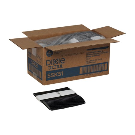 Dixie® Ultra SmartStock by GP PRO Series-O Plastic Utensil Refills, Knives, Black, 40 Knives Per Refill, Case Of 24 Refills