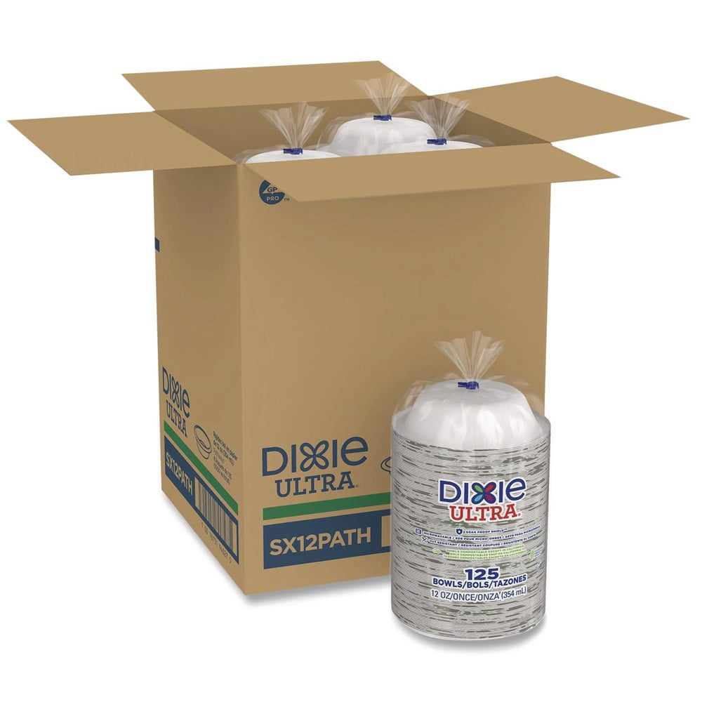 Dixie Ultra Pathways Heavyweight Paper Bowls 12oz Green/Burgundy 1000/Carton SX12PATH