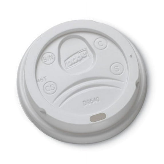 Dixie Sip-Through Dome Hot Drink Lids, Fits 10 oz Cups, White, 100/Pack, Each