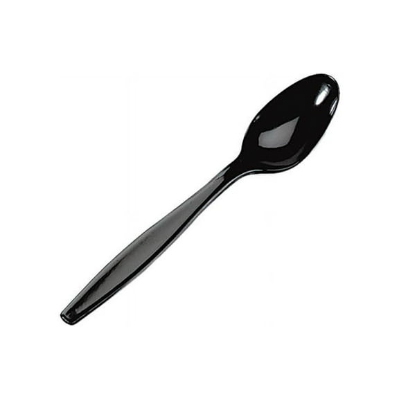 Dixie TH517 Plastic Tableware, Heavyweight Teaspoons, Black, 1000/Carton