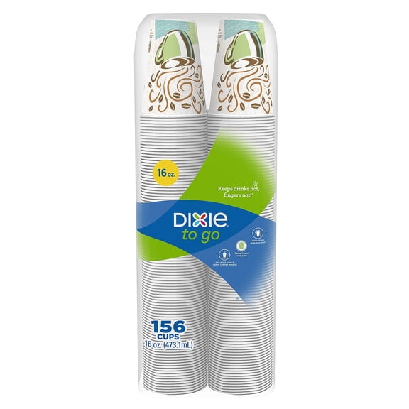 Dixie To Go Insulated Paper Cups, 16 Ounce (156 Count)