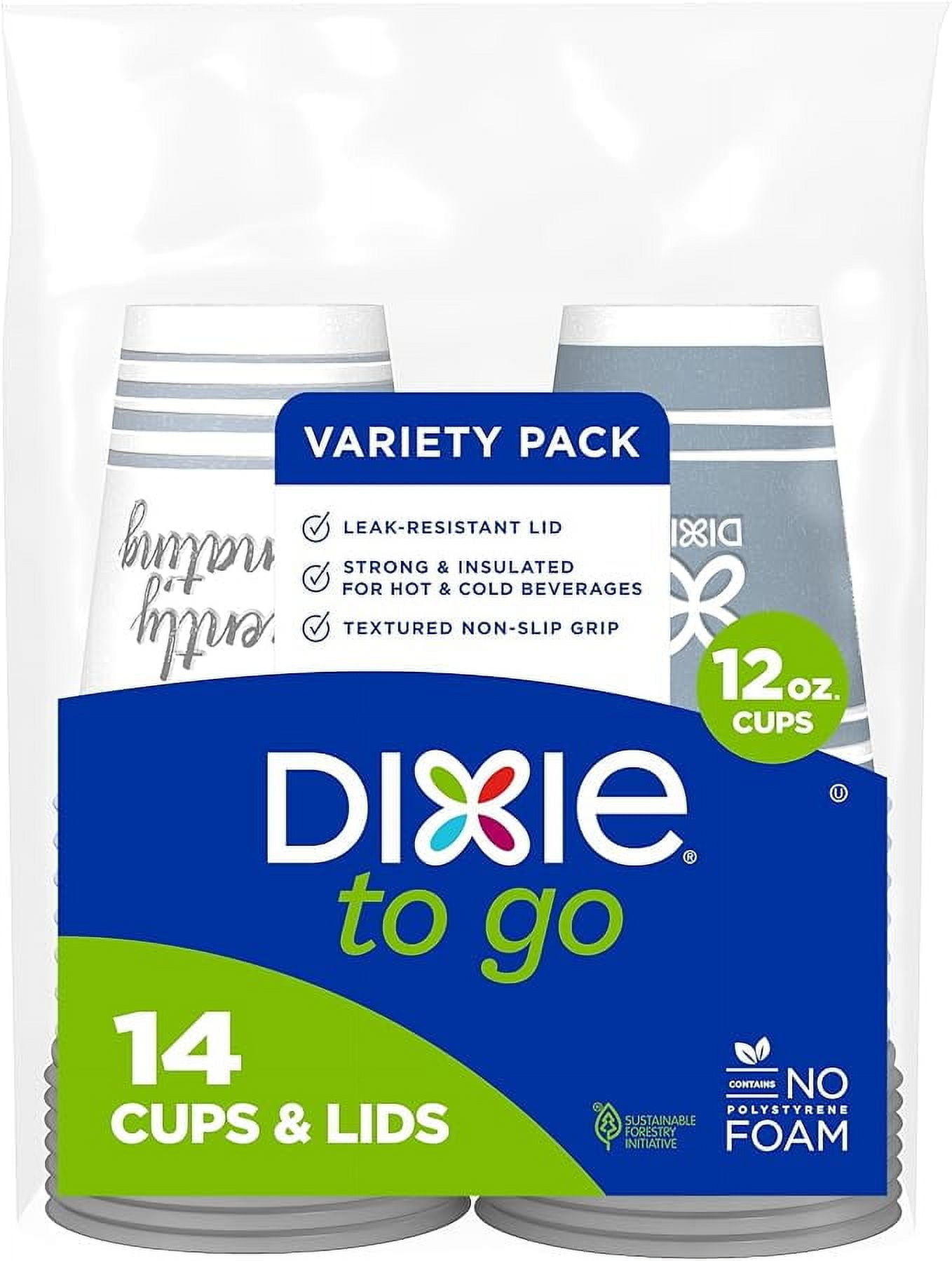Dixie To Go Medium Paper Coffee Cups With Lids, 12 Oz, 14 Count ...