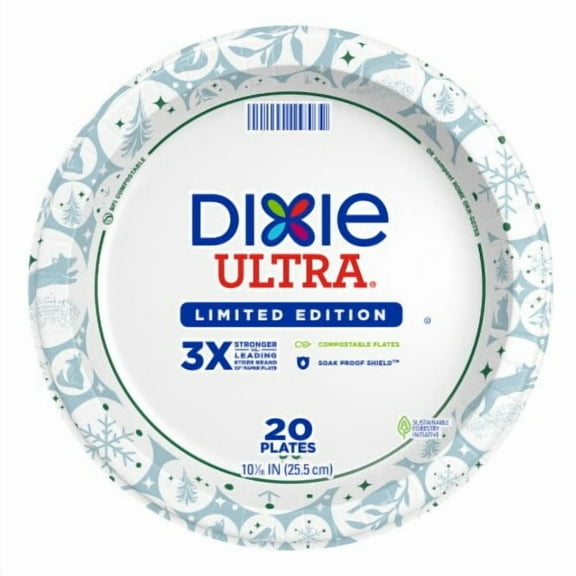 2X - Dixie Ultra 10 Inch Disposable Paper Plates 20 ct