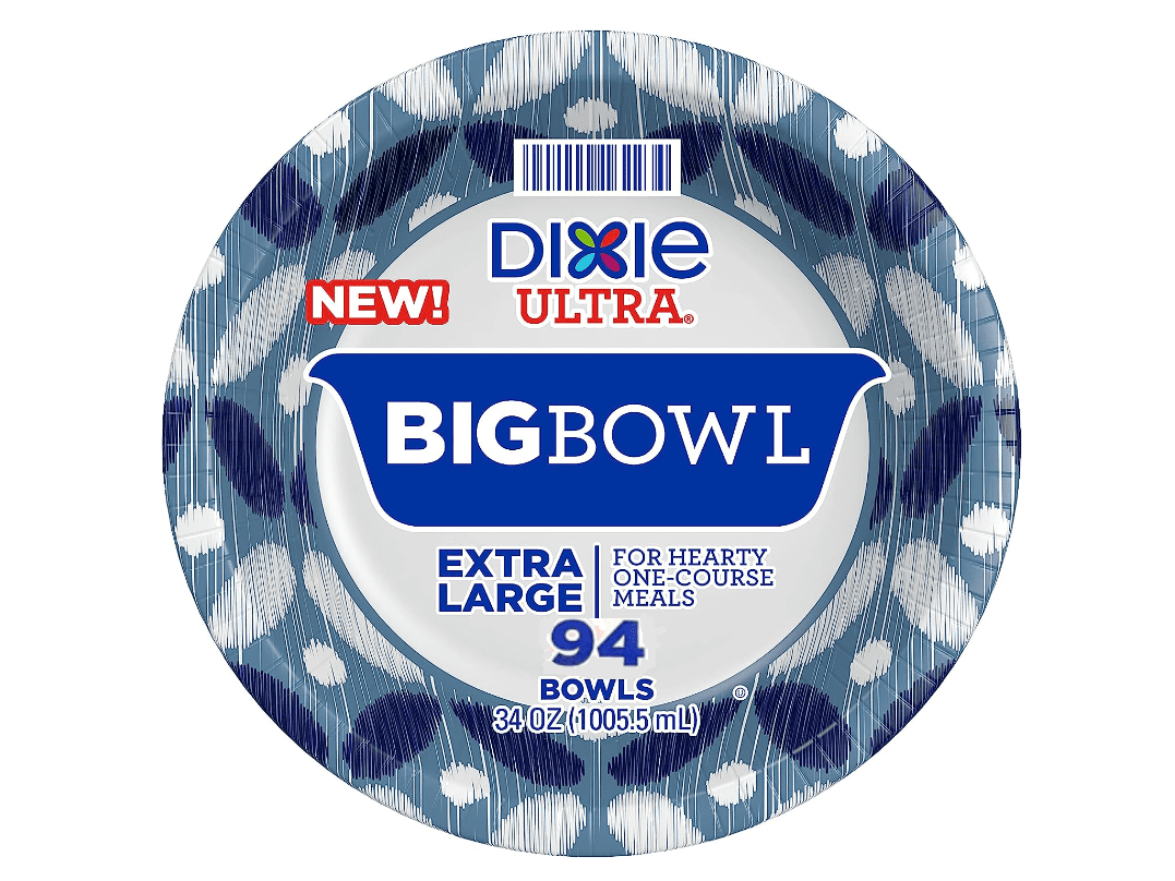 Dixie Ultra Big Bowl, 34 ounces, Extra Large, Printed Disposable Paper