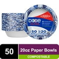 Dixie Ultra Compostable Paper Bowls, 20 Ounce, 50 Count, Multicolor