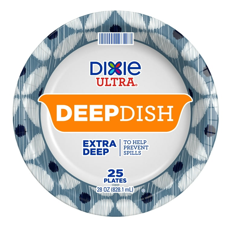 Dixie, Deep Dish Paper Plates, 28 oz, Multicolor 25ct - Walmart.com