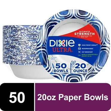 Dixie Ultra Disposable Paper Bowls, 20 oz, Multi-Color, 50 Count
