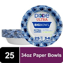 Dixie Ultra Big Bowl Disposable Paper Bowls, 34 oz, Multi-Color, 25 Count