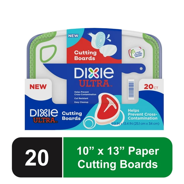 Dixie Ultra 10” x 13” Disposable Paper Cutting Boards, 20Count, Leak