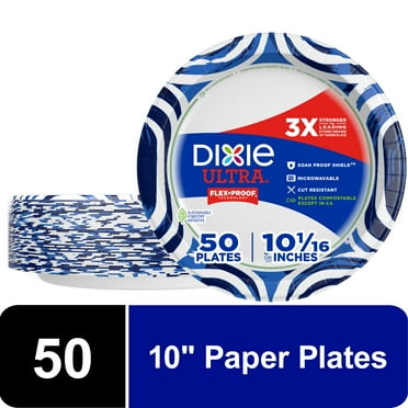 Dixie Ultra Disposable Paper Plates, 10", Multi-Color, 50 Count