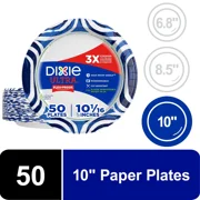 Dixie Ultra Disposable Paper Plates, 10, Multi-Color, 50 Count