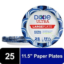 Dixie Ultra Large Plate Disposable Paper Plates, 11.5", Multi-Color, 25 Count