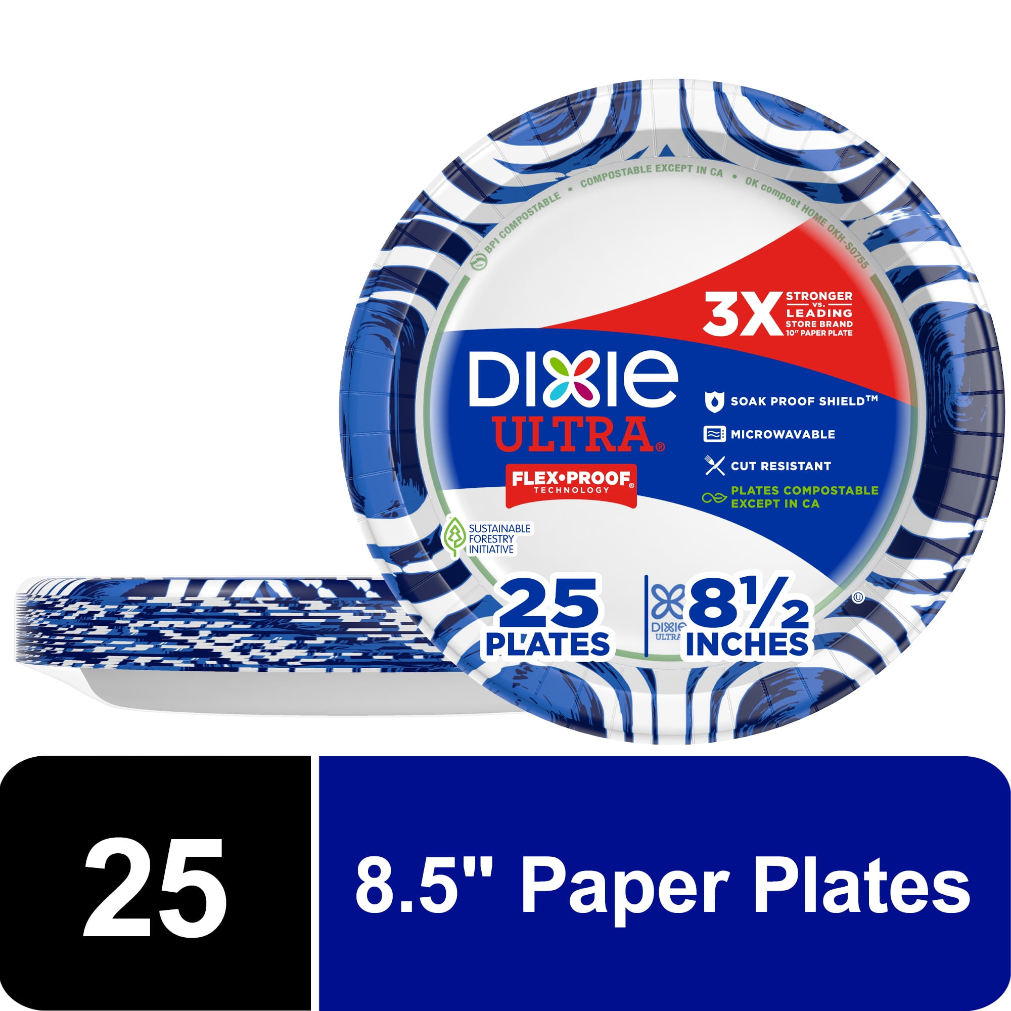 Dixie Everyday Disposable Paper Plates 8 5 Multi Color 100 Count