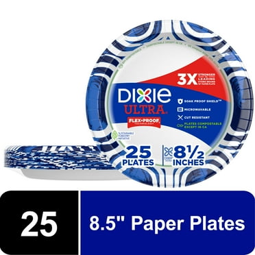 Dixie Ultra Disposable Paper Plates, 8.5", Multi-Color, 25 Count