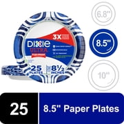 Dixie Ultra Disposable Paper Plates, 8.5", Multi-Color, 25 Count