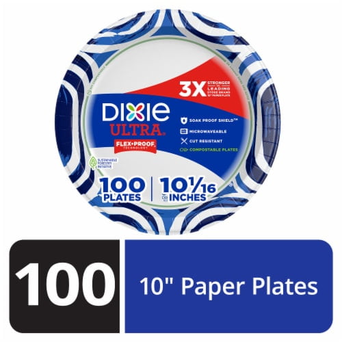 Dixie Ultra Flex-Proof Paper Plates - 10 in