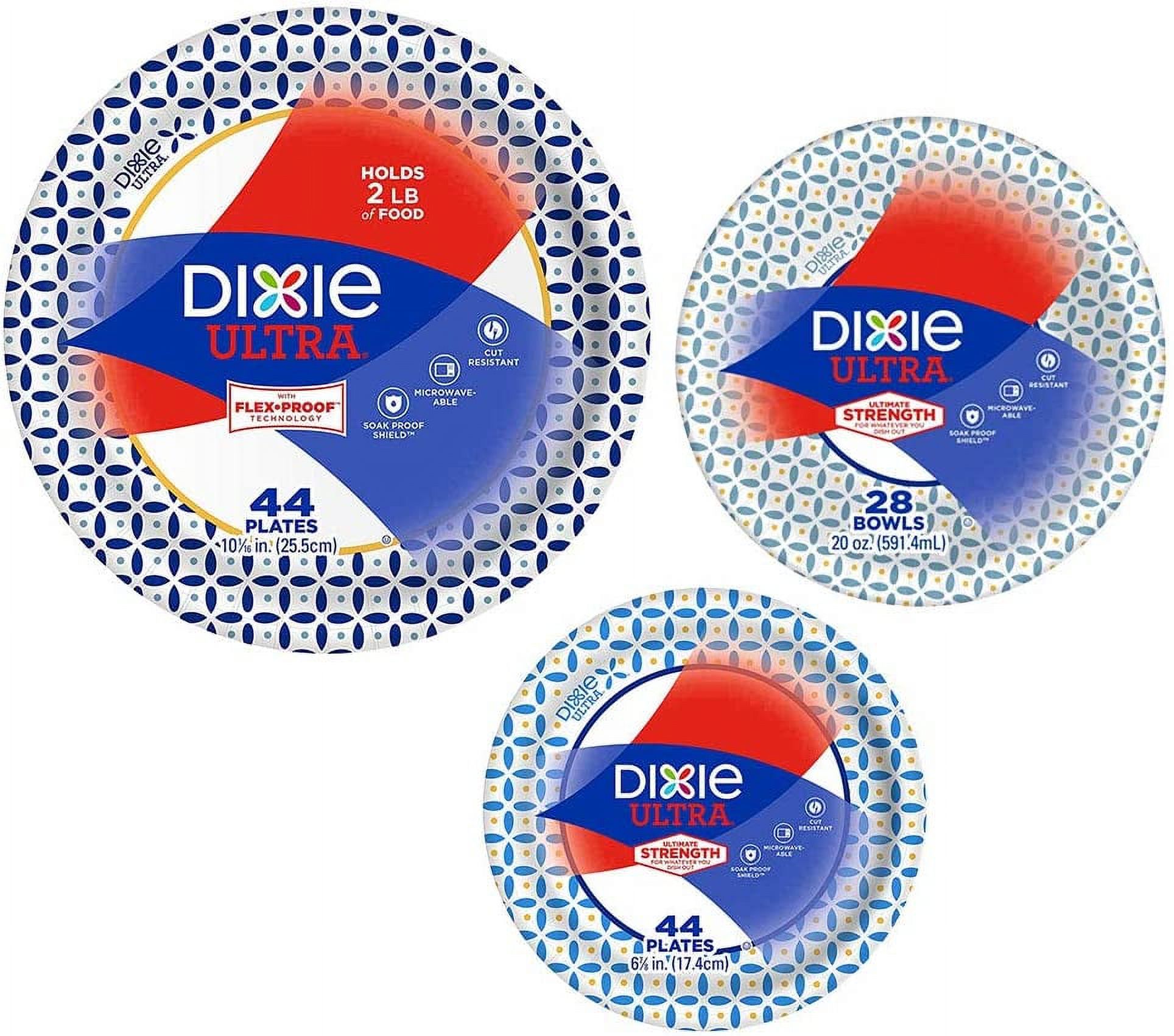 Dixie Ultra Heavy Duty Paper Plate & Bowl Bundle - Large 10 1 16 Plates 