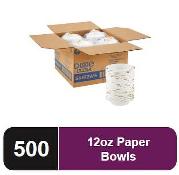 Dixie Ultra Heavy-Weight 12 oz. Paper Bowl, SXB12WS, 4 Packs of 125 Bowls (total 500 ct)
