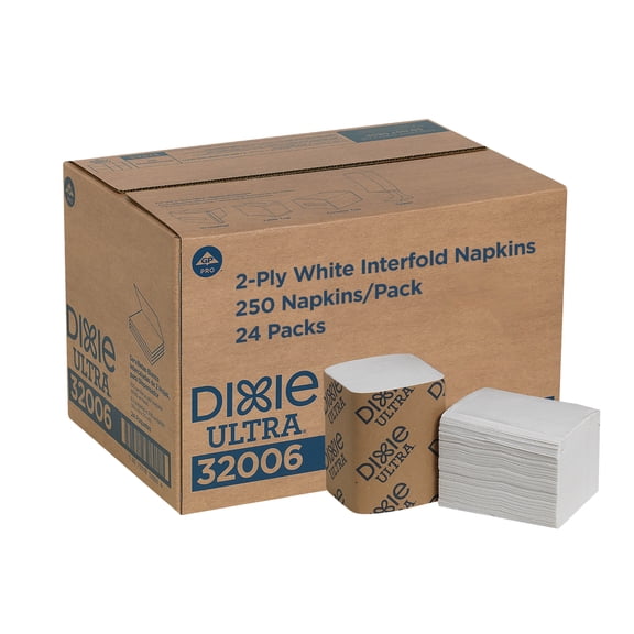 Dixie Ultra Interfold 2-Ply Napkin Refill, 32006, White, 6,000 Count