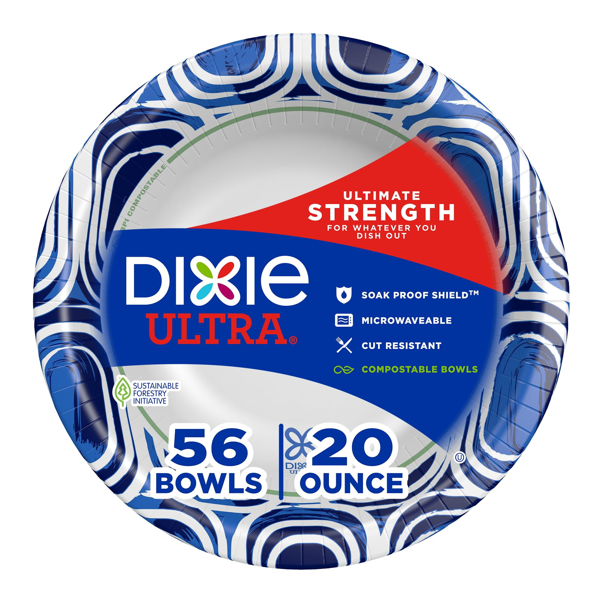 Dixie ultra large paper mmf7 bowls 20 oz 56 count microwave safe