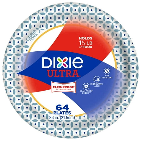 Dixie Ultra Paper Lunch Plates, 8.5", 64 Count