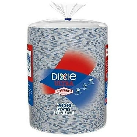 Dixie Disposable Paper Plates, 6.875", 300 Ct