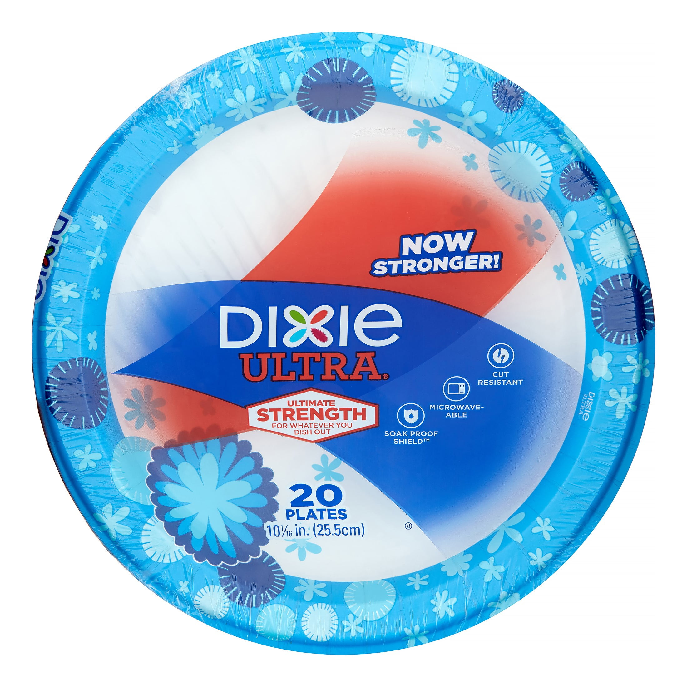 Dixie Ultra Disposable Paper Plates, Multicolor, 10 in, 100 Count 