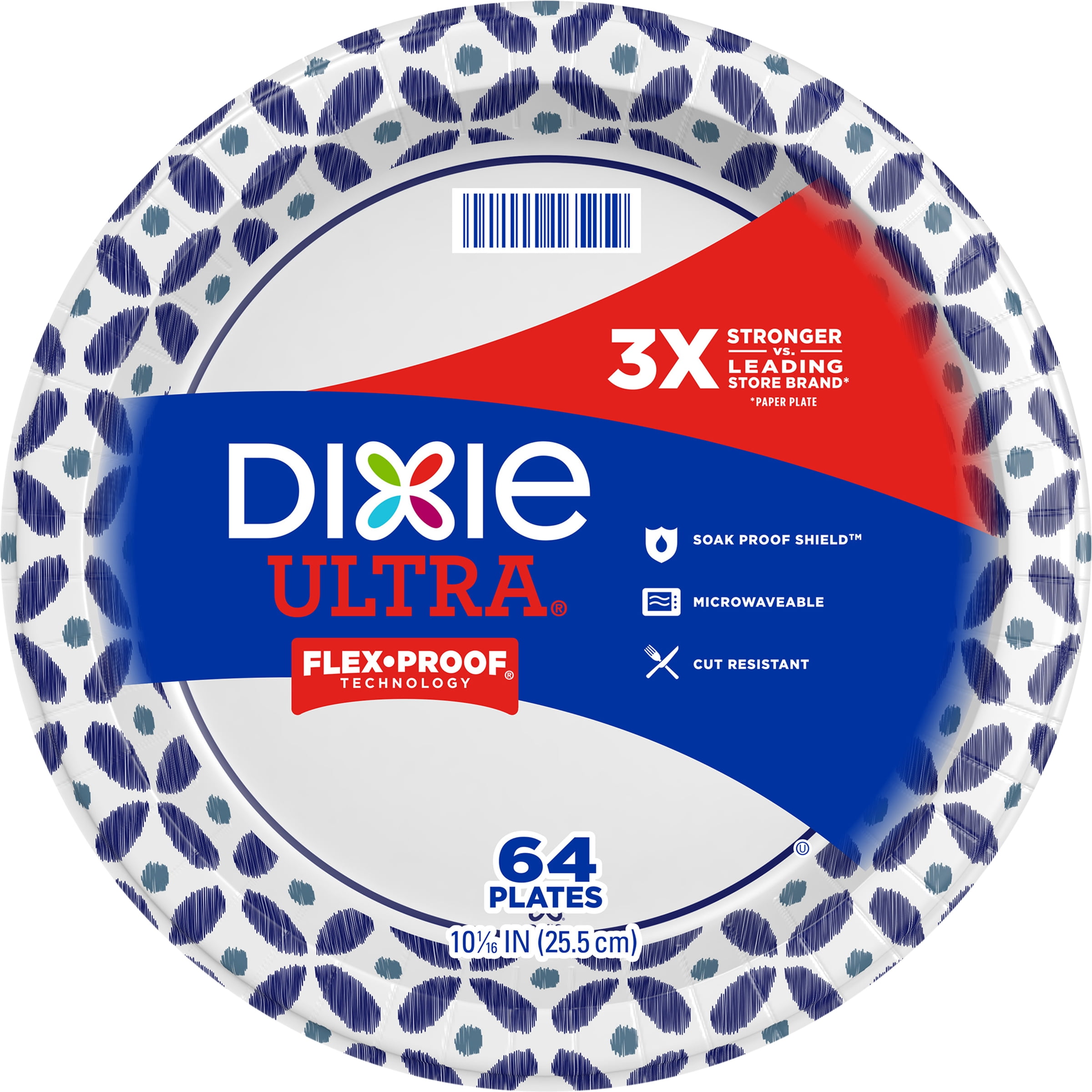 Dixie Ultra Large Dinner Size Disposable Paper Plates 64 Count Pack 10 1 16 inches Walmart