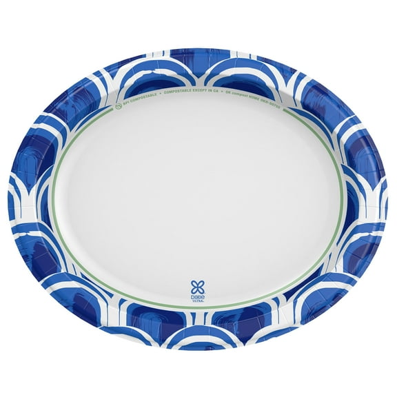 Dixie Ultra Platter Disposable Paper Plates, 12.5"x10", Multi-Color, 25 Count