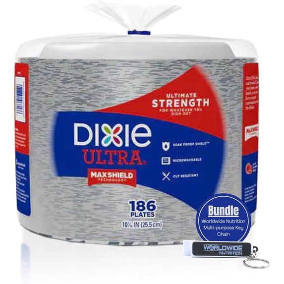 Dixie Blue Rag Dixie White with Blue Ultra Paper Plate Max Shield Technology ...