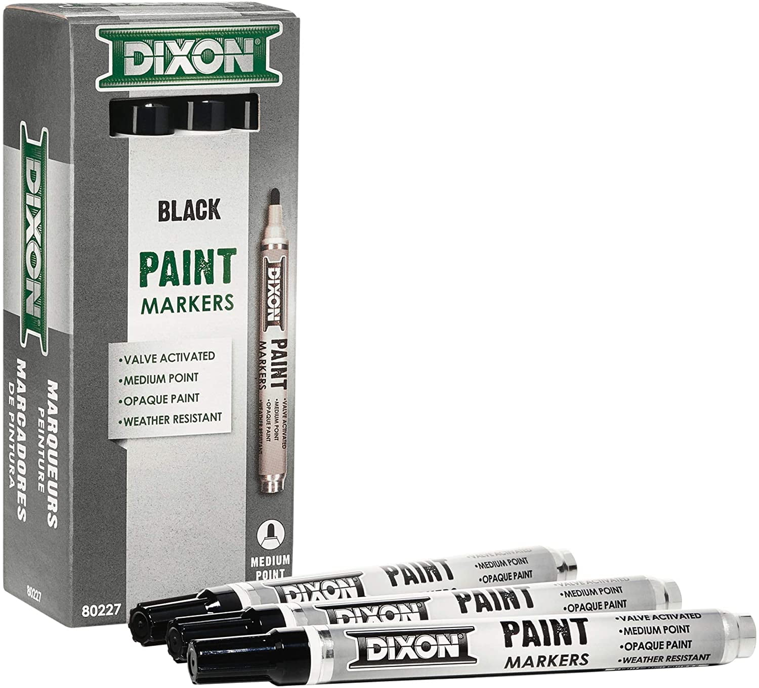 Dixon 80227D Paint Marker Black Valve Action Tip 12 Per Pack
