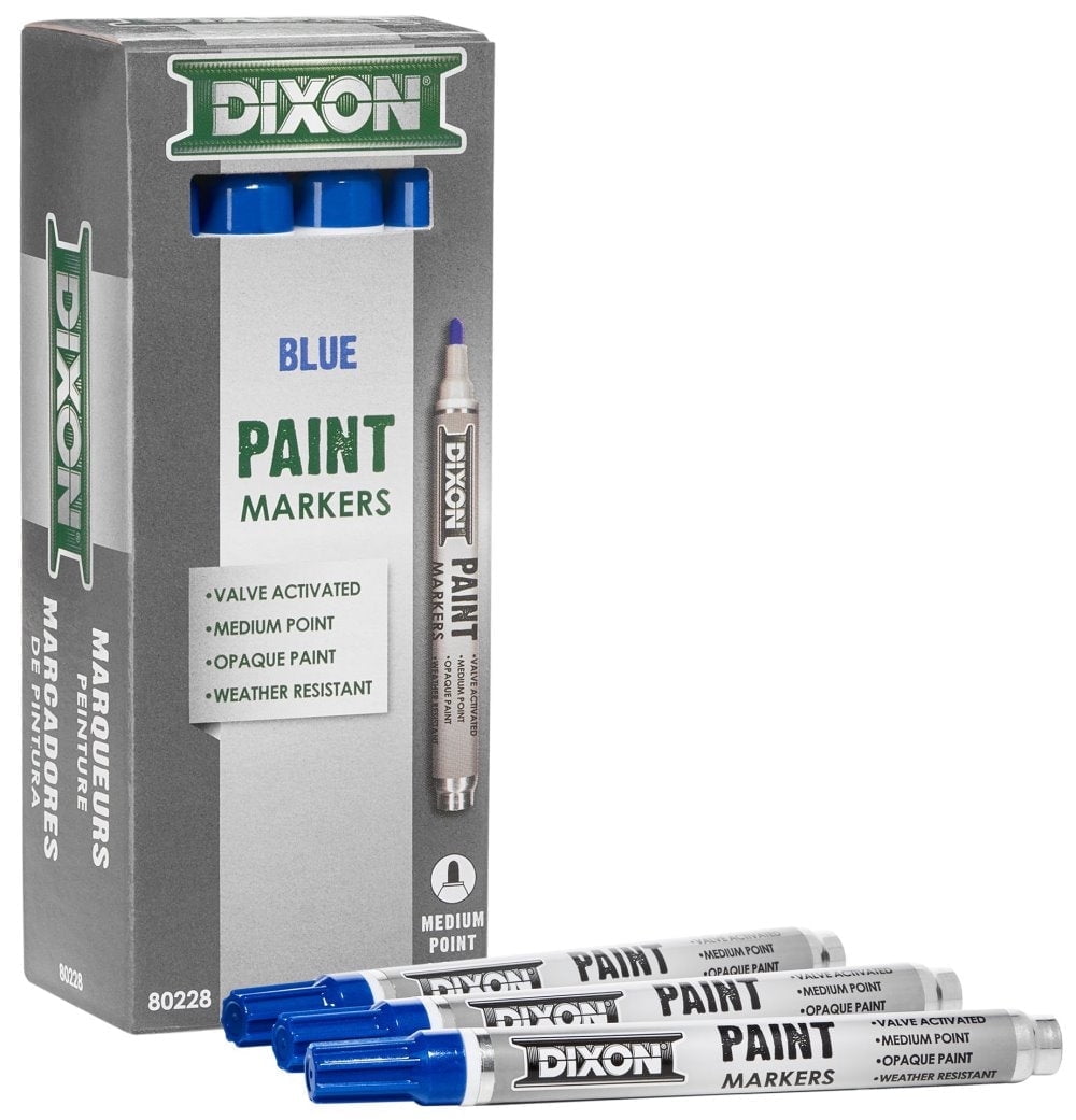 Dixon 80228D Paint Marker Blue Valve Action Tip 12 Per Pack