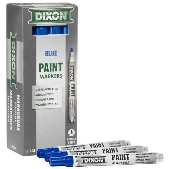 Dixon 80228D Paint Marker Blue Valve Action Tip 12 Per Pack
