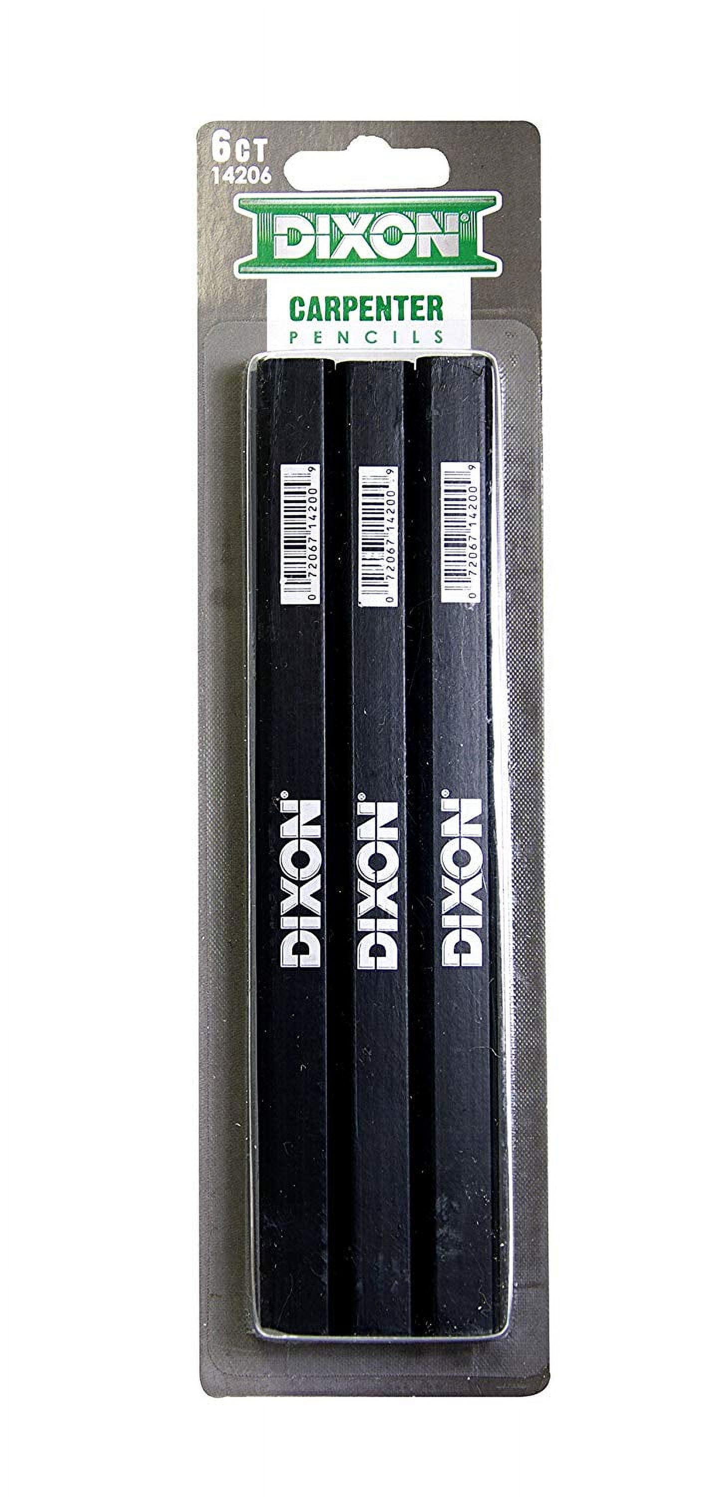 Dixon Carpenter Pencils Medium Black and Silver 6 Count 14206