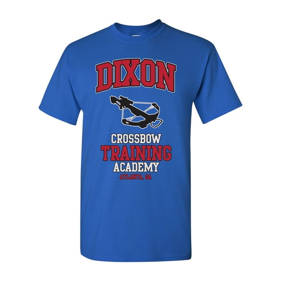 Dixon Crossbow Training Academy Funny Parody Adult DT T-Shirt Tee (Large, Royal Blue)