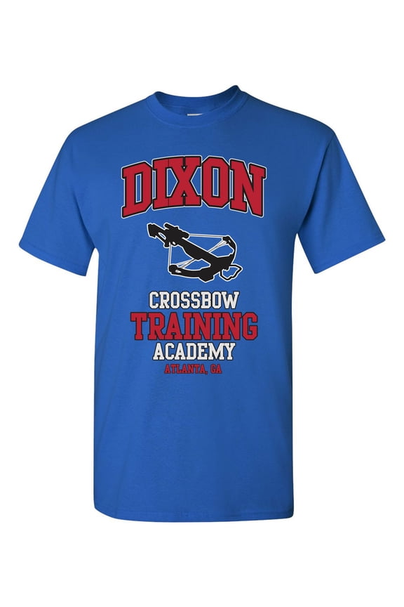 Dixon Crossbow Training Academy Funny Parody Adult DT T-Shirt Tee (Large, Royal Blue)