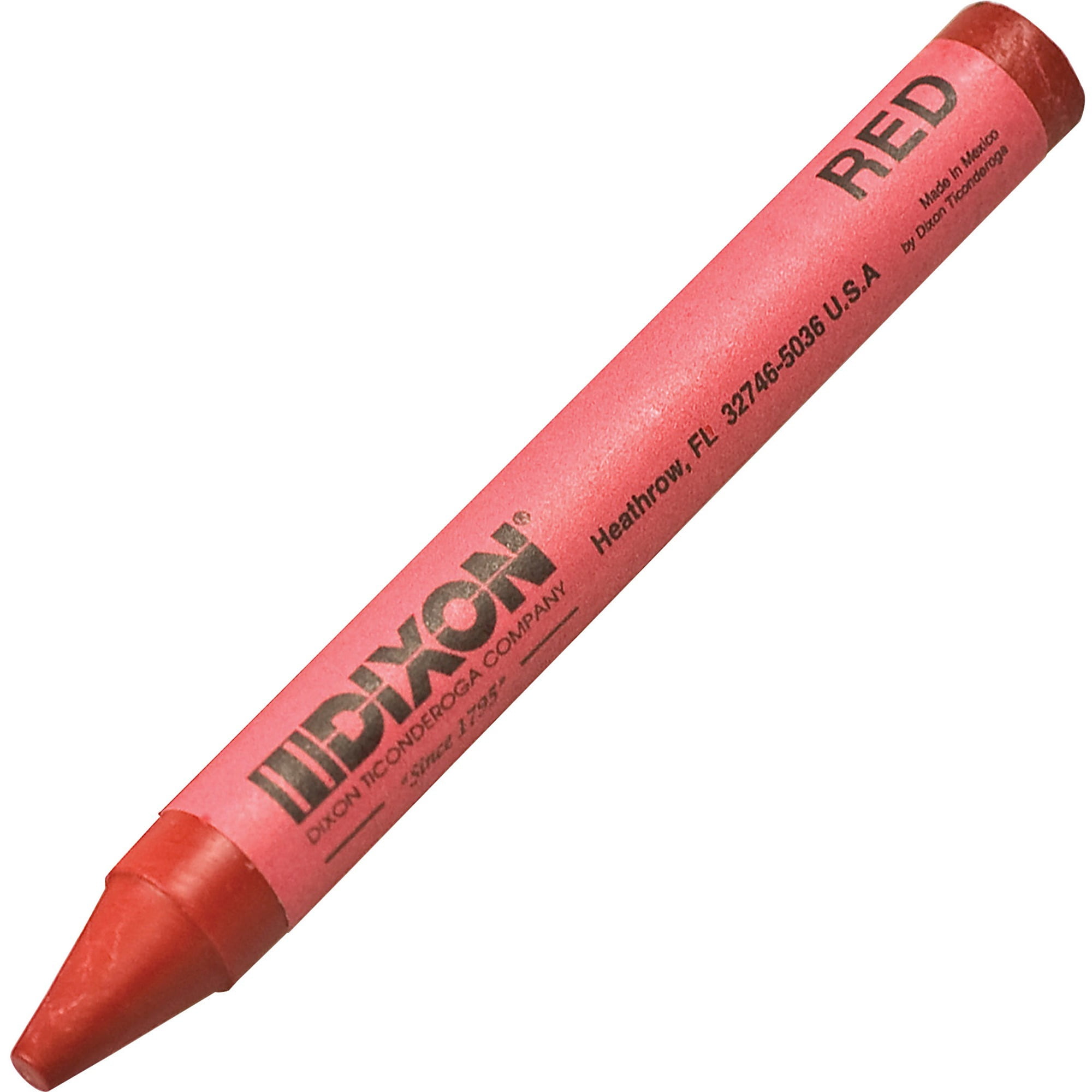 Dixon, DIX05010, LongLasting Marking Crayons, 1 Dozen, Red