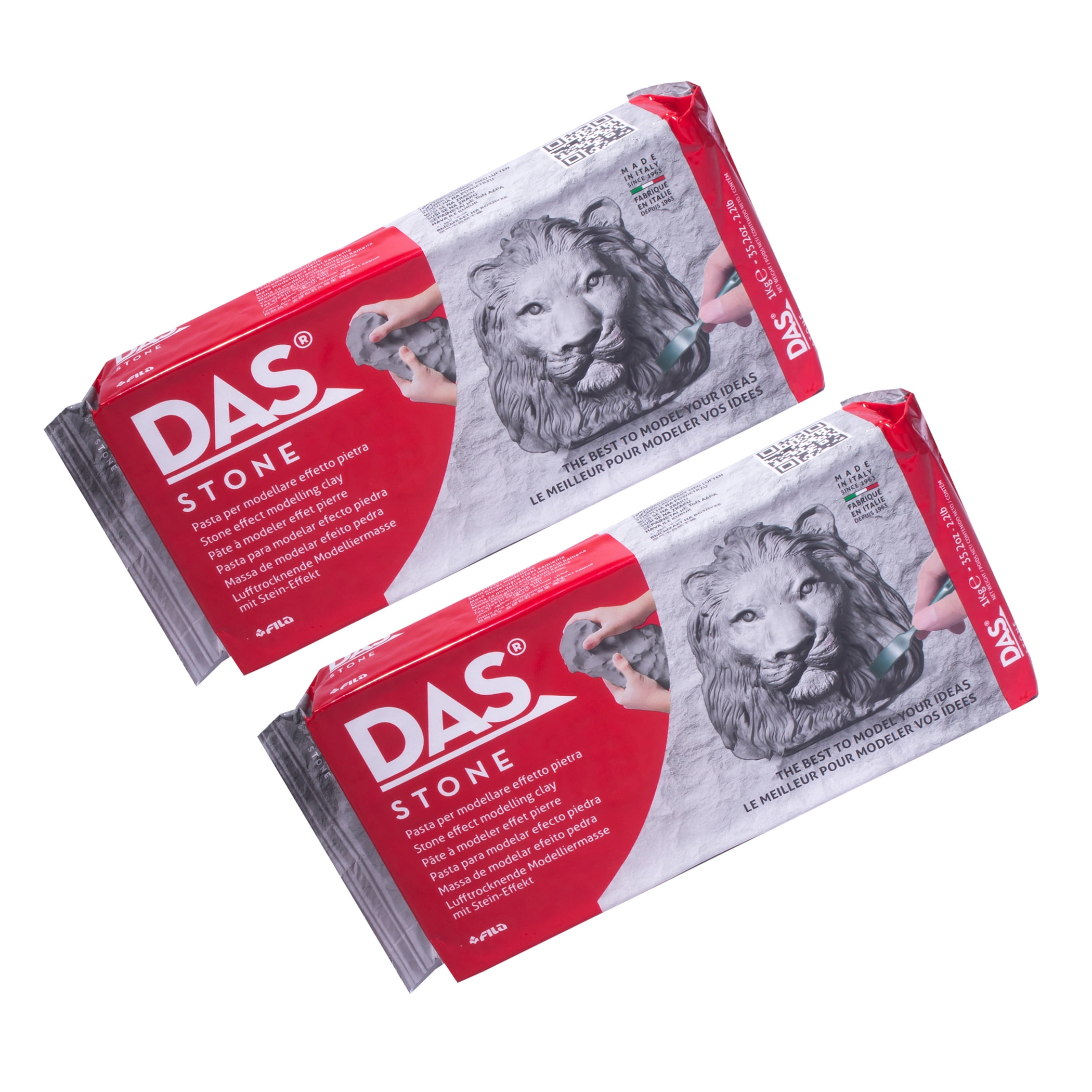 DAS Modeling Clay Air Hardening, Stone, 2.2lb, Pack of 2