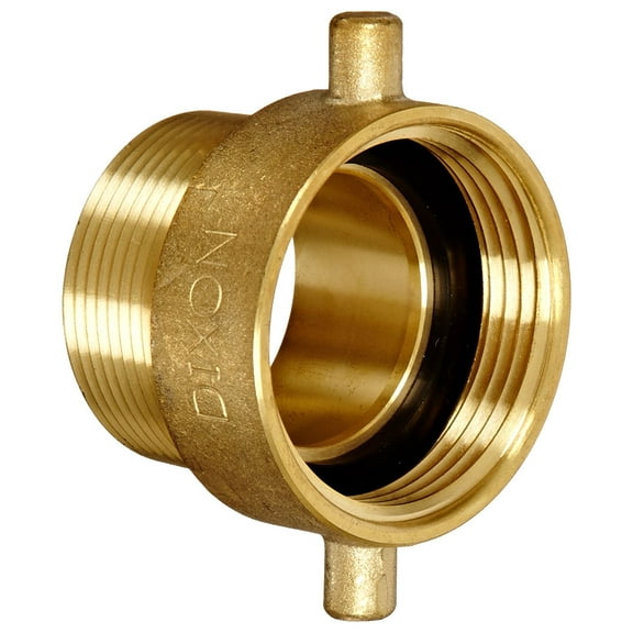 Dixon HA1515T Brass Fire Equipment, Hydrant Adapter with Pin Lug, 1-1/2" NST (NH) Female x 1-1/2" NPT Male
