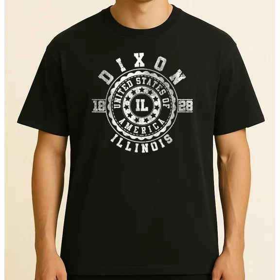 Dixon Illinois Vintage City Apparel Retro Graphic Gift Unisex T-Shirt up to size 5XL