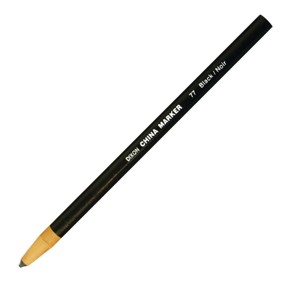 Dixon Industrial Phano China Markers, Black, 12 Count