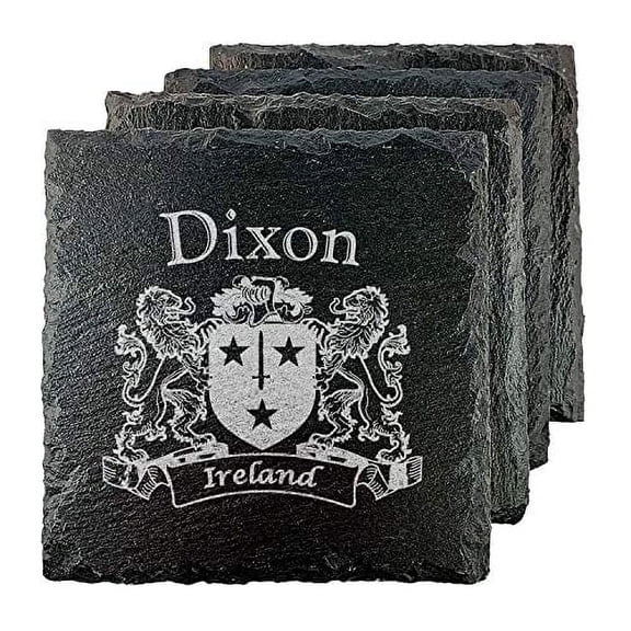Dixon Irish Coat of Arms Slate Coasters - Set of 4