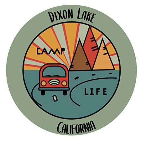 Dixon Lake California Souvenir 4 Inch Vinyl Decal Sticker Camping Design