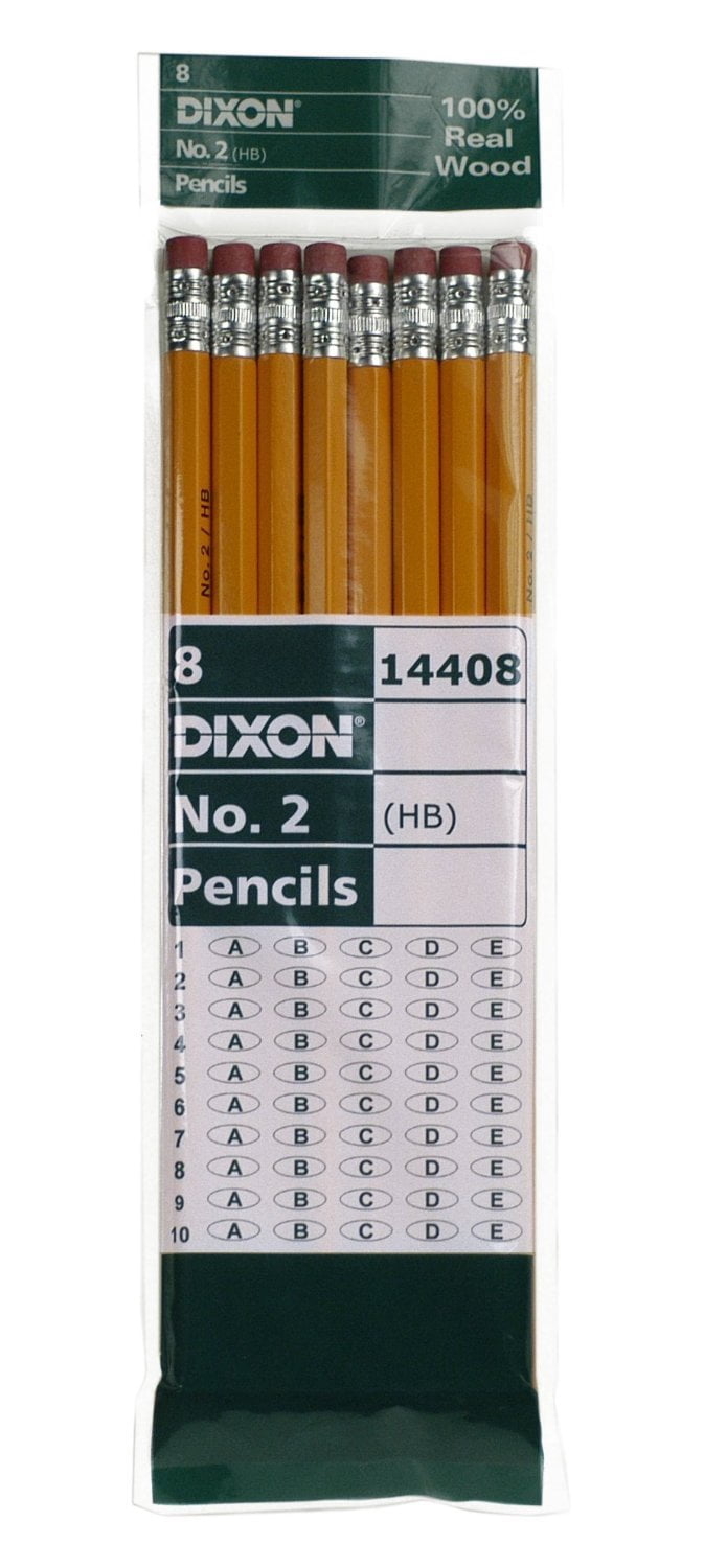 Dixon No. 2 Yellow Pencils, Wood-Cased, Black Core, (Pack of 18)