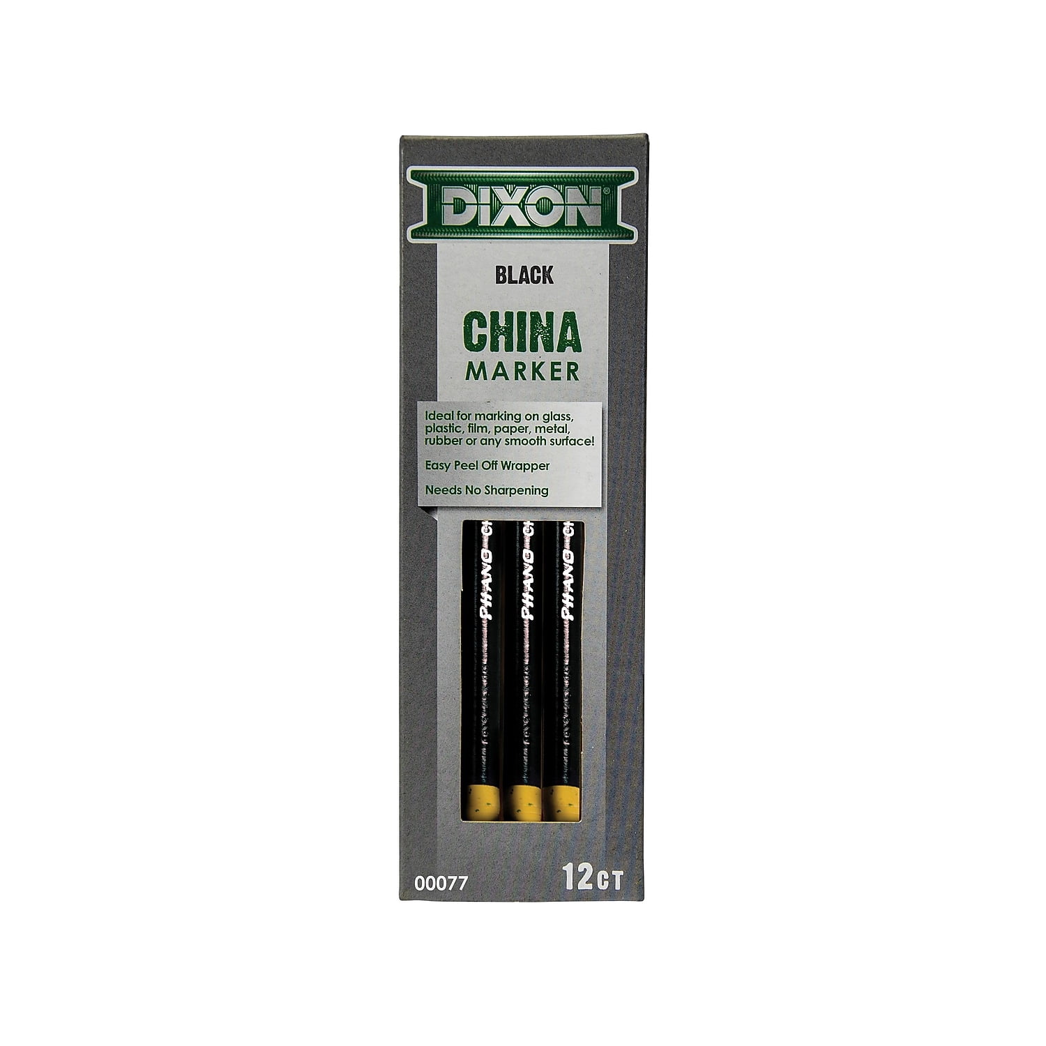 Dixon Phano China Markers Bold Tip Black Dozen (00077) X00077