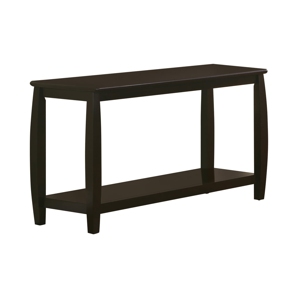 Espresso Bowed Leg 47.5'' Wood Console Table with Shelf